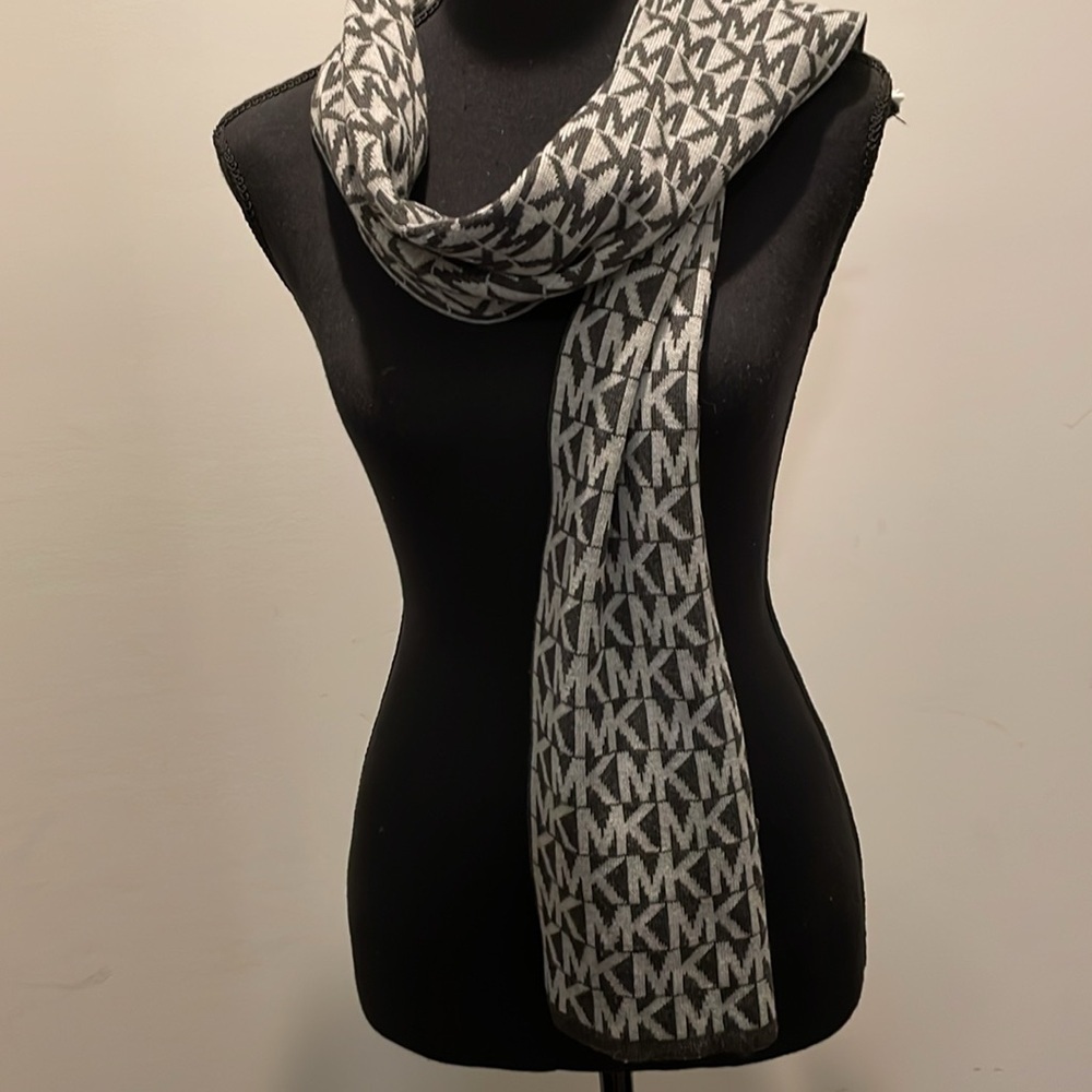 Michael Kors MK Logo Scarf Slim Profile Taupe.